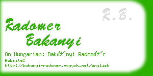 radomer bakanyi business card